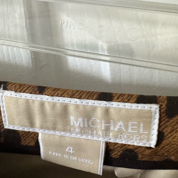 Michael KORS 4 Caramel/Black Leopard Print pencil Skirt, NWOT Cotton/Spandex - Picture 6 of 9